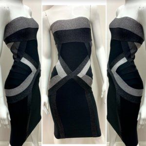 Herve Leger Strapless Bandage Dress, Size S